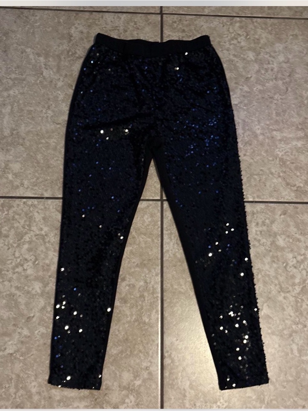 Black Sequin Skinny Pants